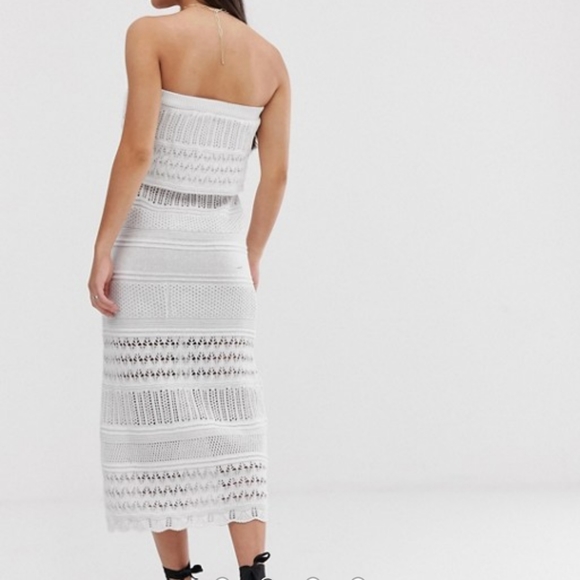 ASOS DESIGN white crochet bandeau maxi dress - Picture 4 of 4
